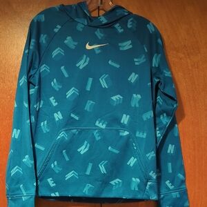 Nike Teal Hoodie with Gold Logo